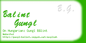 balint gungl business card